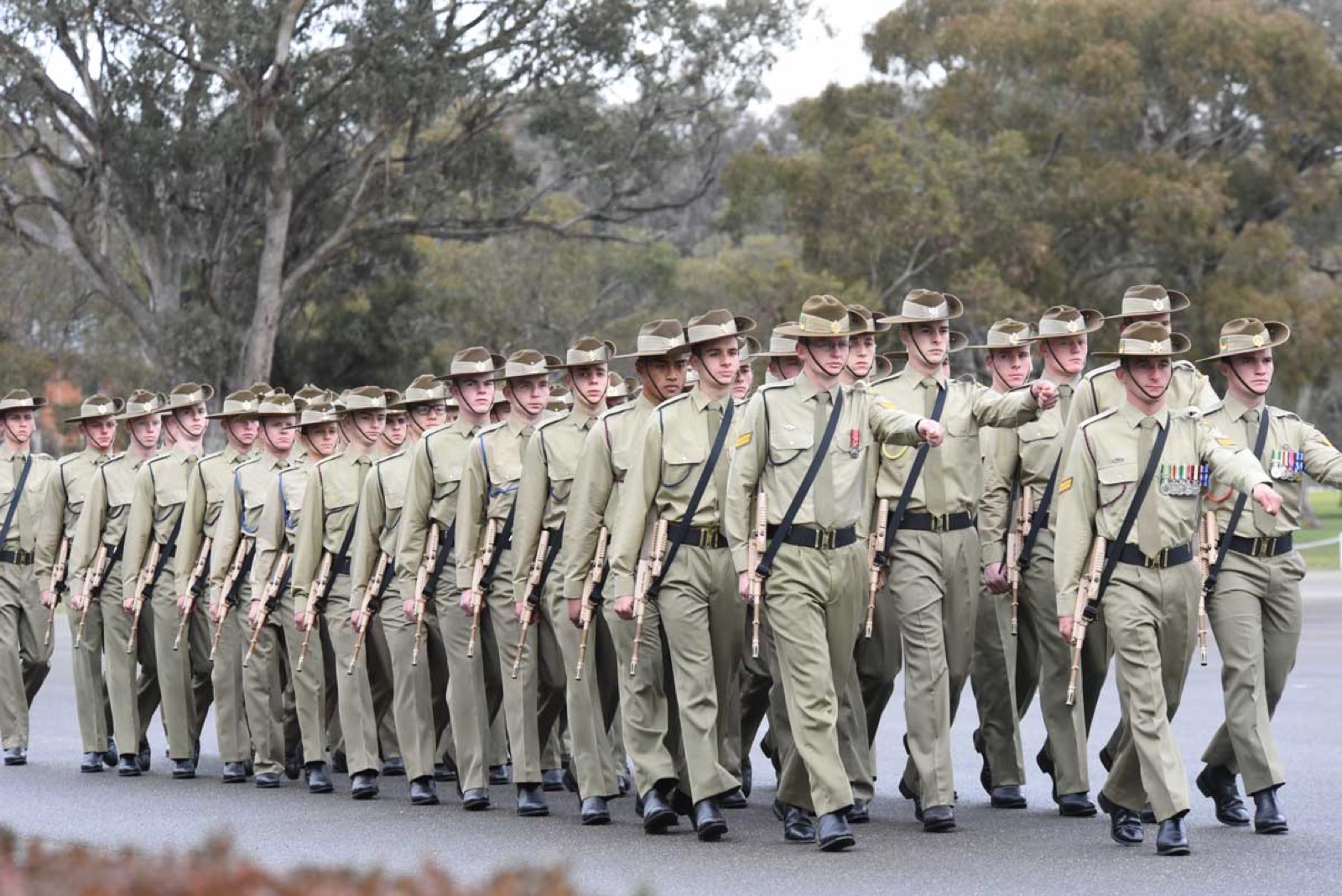 Australian Army recruits marching at Kapooka